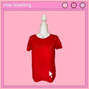 Juicy Couture red sleepwear top with rhinestone details